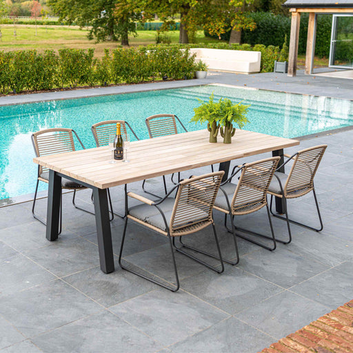 Scandic 6 Seat Outdoor Dining Set with 240cm Derby Teak Table