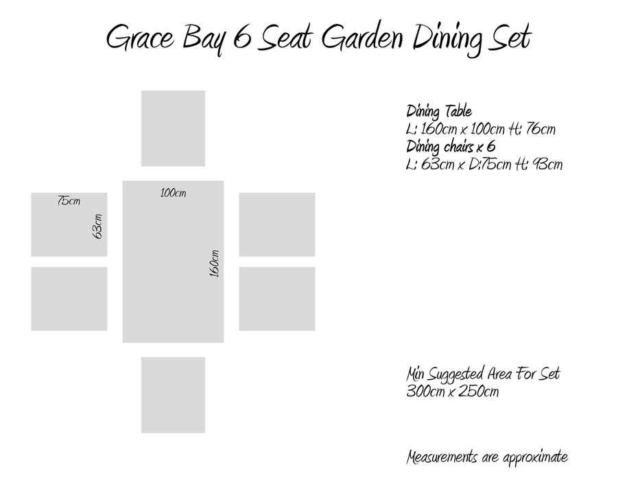 Grace Bay 6 Seat Garden Dining Set