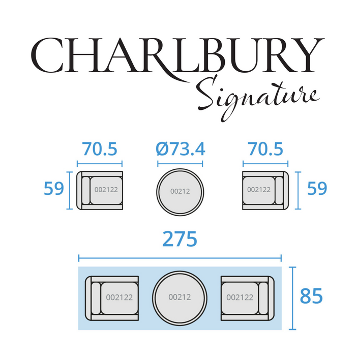 Kettler Charlbury Signature Bistro Set with 70cm Table