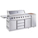 Outback Signature II 6 Burner Hybrid BBQ with gas cylinder cabinet