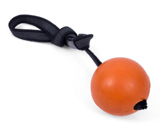 Seriously Strong Solid Rubber Rope Ball Dog Toy - Medium