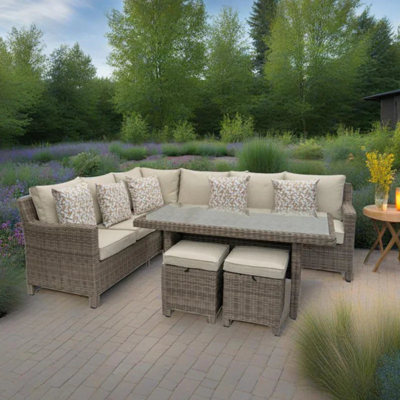 Grace Bay Righ Hand Corner Outdoor Garden Furniture Set on Decking