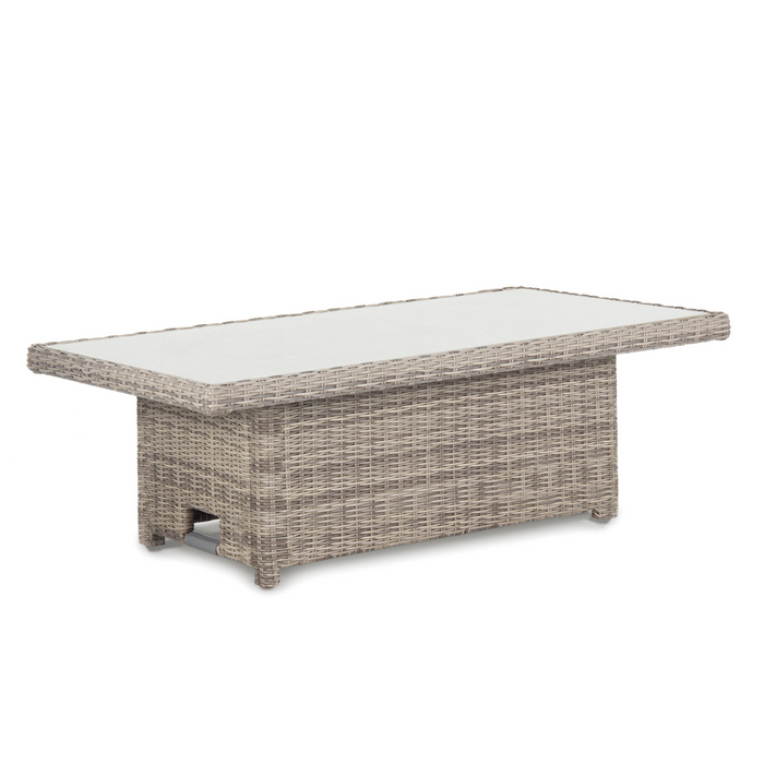 Kettler Palma Signature Adjustable High-Low Table in Oyster | Glass Top