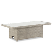 Kettler Palma Signature Adjustable High-Low Table in White Wash | Glass Top Kettler