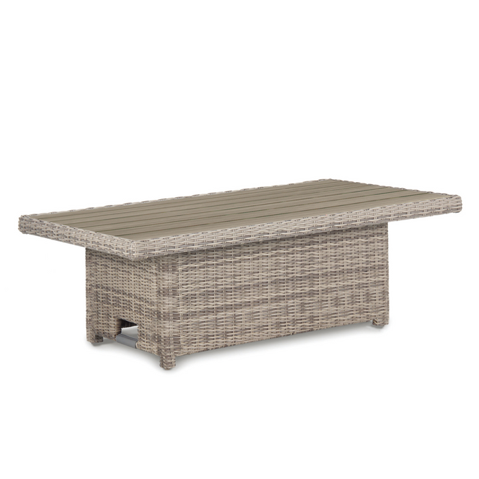 Kettler Palma Signature Adjustable High-Low Slat Top Table in Oyster | Slat Top