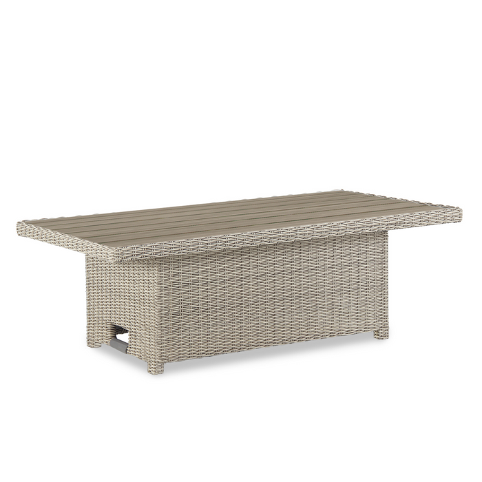 Kettler Palma Signature Adjustable High-Low Table in White Wash | Slat Top