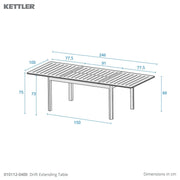 Kettler Trento 6 Seat Extending Dining Set Kettler