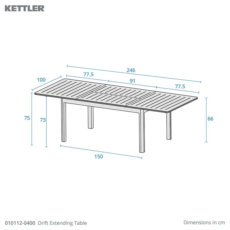 Kettler Trento 6 Seat Extending Dining Set Kettler