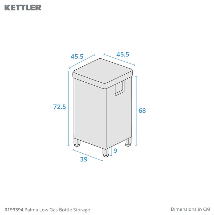 Kettler Palma Low Gas Bottle Storage | Whitewash