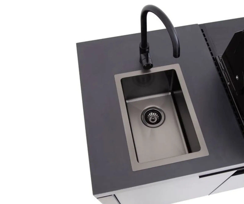 Beefeater Cabinex Outdoor Kitchen Includes S30000SS Series 4 Burner BBQ Head with stainless steel cooking tops, Fridge & Sink Beefeater