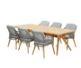 Sempre 6 Seat Outdoor Dining Set with Bel Air Teak Table