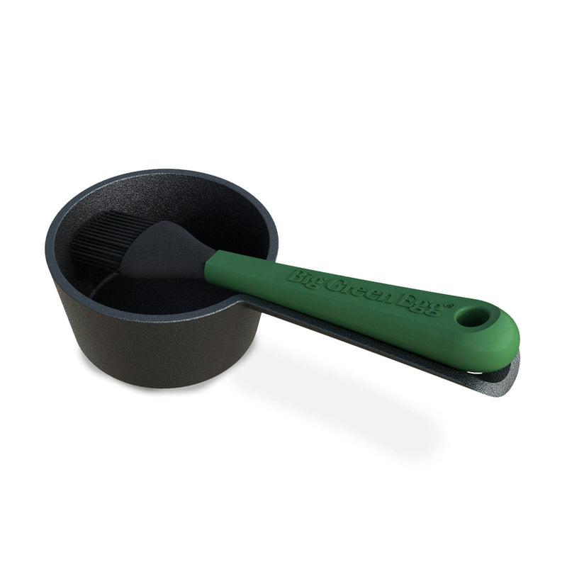 Big Green Egg Cast Iron Saucepot with Basting Brush Big Green Egg