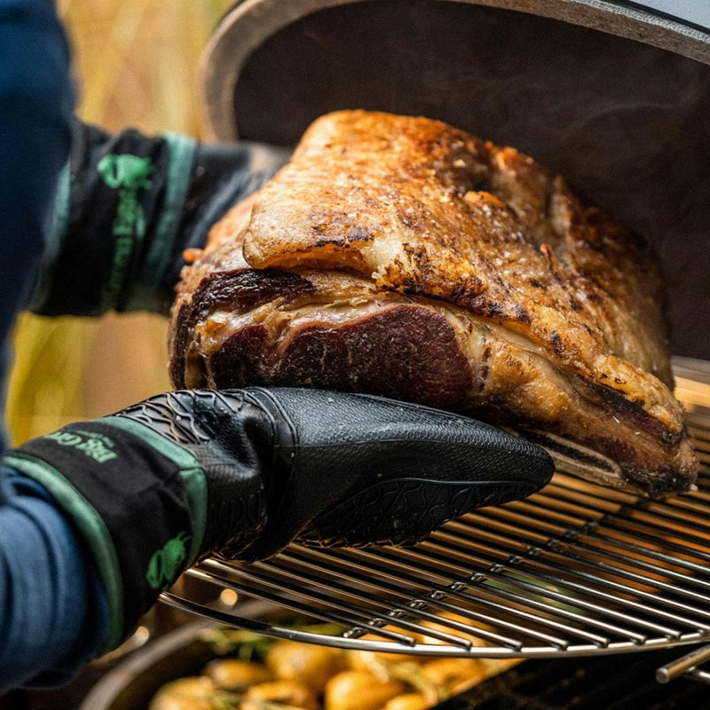 Big Green Heat Resistant Silicone BBQ Mitt with Fabric Cuff Big Green Egg