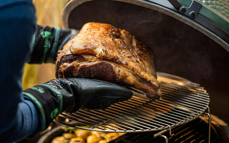 Big Green Heat Resistant Silicone BBQ Mitt with Fabric Cuff Big Green Egg