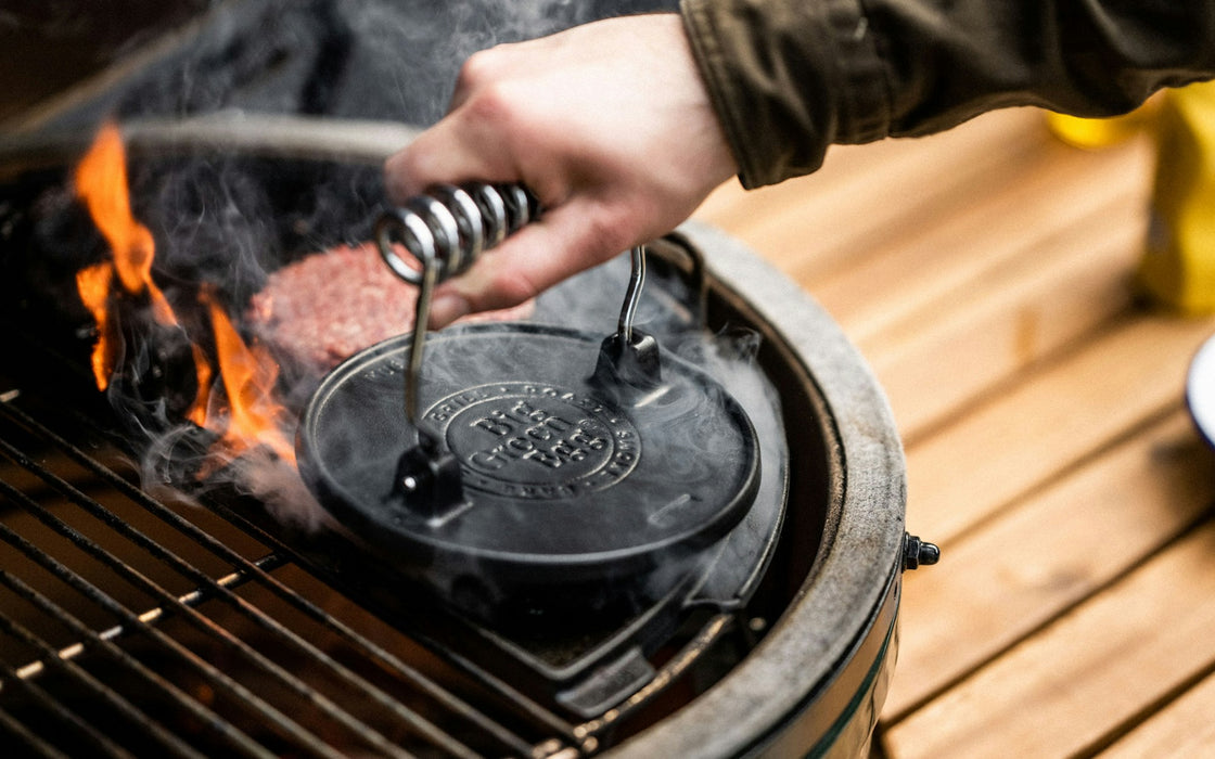 Big Green Egg Cast Iron Burger Grill Press