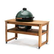 Big Green Egg Eucalyptus Table with Casters and Nest Big Green Egg