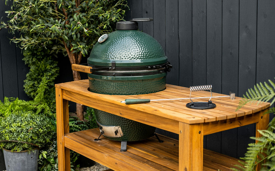 Big Green Egg Eucalyptus Table with Casters and Nest