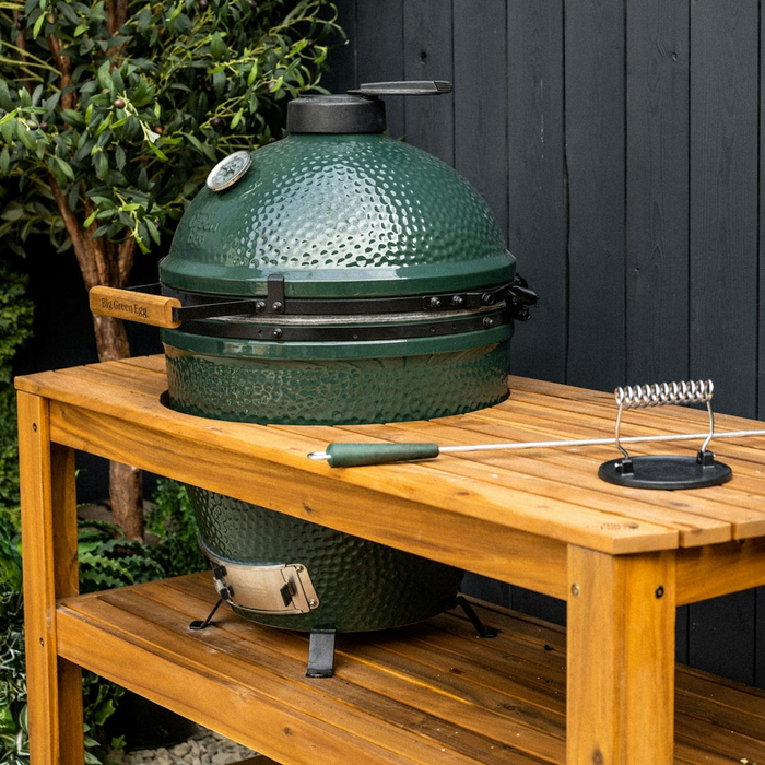 Big Green Egg Eucalyptus Table with Casters and Nest