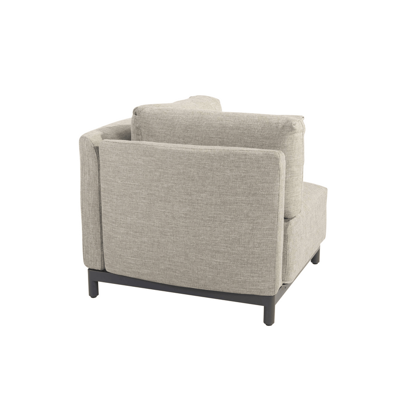 4SO Furore Outdoor Modular Lounge Set with Swivel Beige Chair and Volta Teak Tables 4 Seasons Outdoor