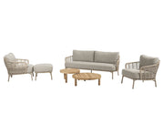 Como Outdoor Lounge Set with Footstool & Finn Teak Tables