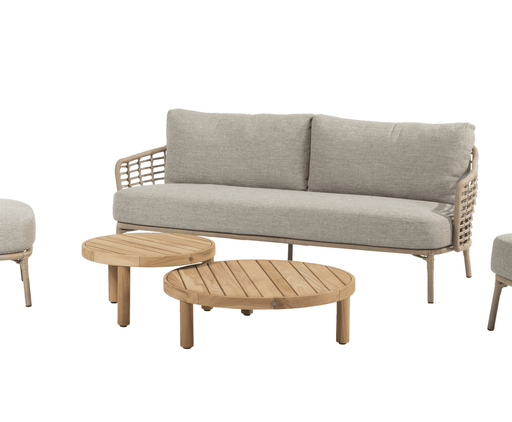 Como Outdoor Lounge Set with Footstool & Finn Teak Tables