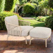 4SO Como Outdoor Lounge Set with Footstool & Finn Teak Tables 4 Seasons Outdoor