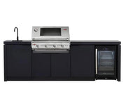 Beefeater Cabinex Outdoor Kitchen Includes S30000SS Series 4 Burner BBQ Head with stainless steel cooking tops, Fridge & Sink Beefeater