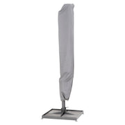 4SO Siesta 3m x 3m Wood Effect Cantilever Parasol with Granite Base, Wheels & Cover in Charcoal 4 Seasons Outdoor