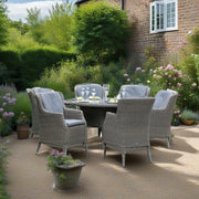 4SO Brighton 6 Seat 170cm Round Outdoor Dining Table Set - Rock 4 Seasons Outdoor