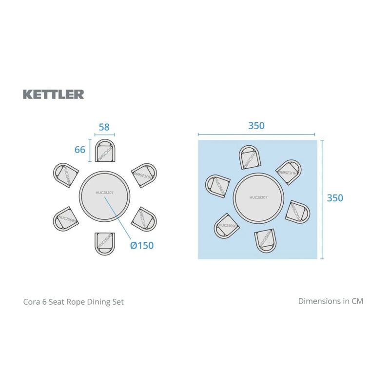 Kettler Cora 6 Seat Dining Set Kettler