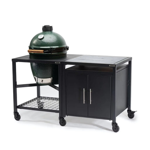 Big Green Egg Modular Nest + Expansion Cabinet + Distressed Acacia Shelf Big Green Egg