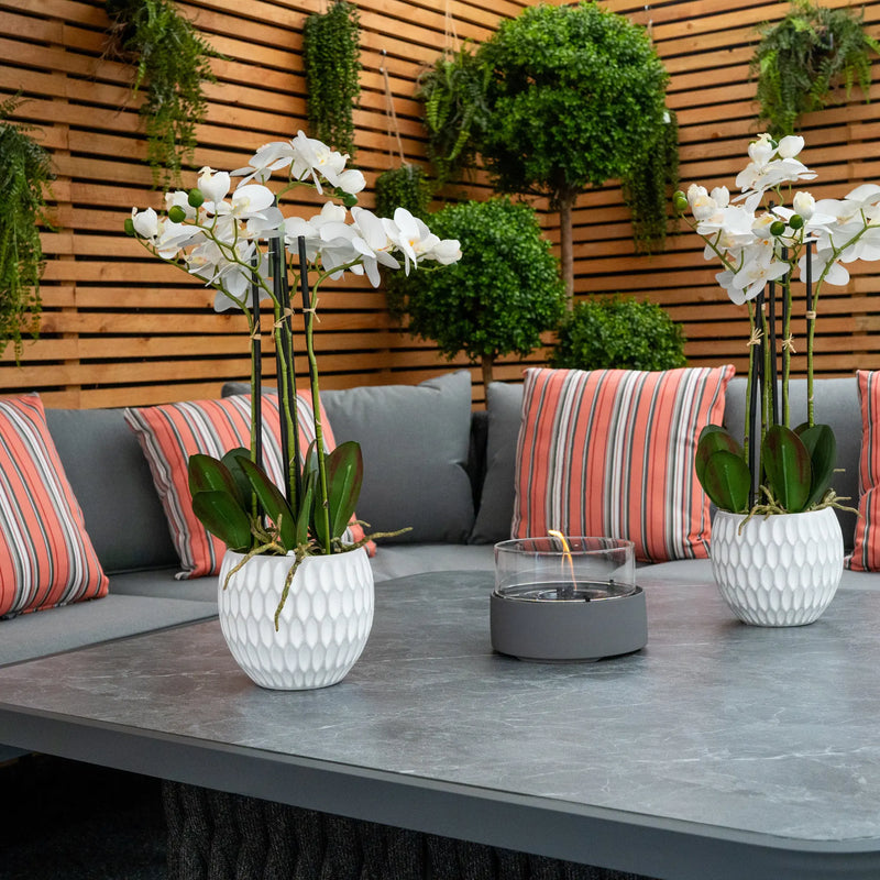 Chelsea Large Outdoor Corner Sofa Dining Lounging Set with Rise & Fall Table | Grey | Seats 8 Grace Bay