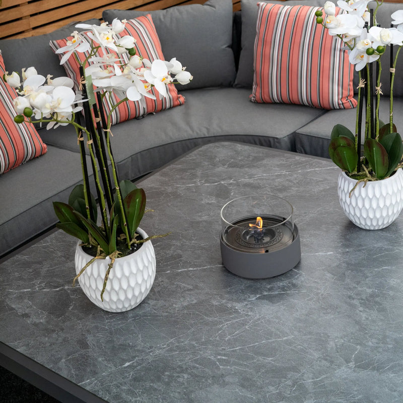 Chelsea Large Outdoor Corner Sofa Dining Lounging Set with Rise & Fall Table | Grey | Seats 8 Grace Bay