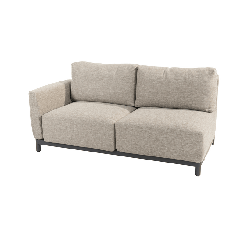 4SO Furore Outdoor Modular Lounge Set with Swivel Beige Chair and Volta Teak Tables 4 Seasons Outdoor