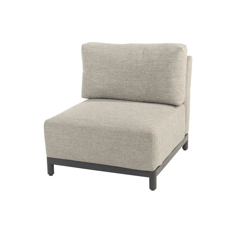 4SO Furore Outdoor Modular Lounge Set with Swivel Beige Chair and Volta Teak Tables 4 Seasons Outdoor