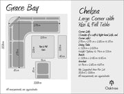 Chelsea Large Outdoor Corner Sofa Dining Lounging Set with Rise & Fall Table | Grey | Seats 8 Grace Bay