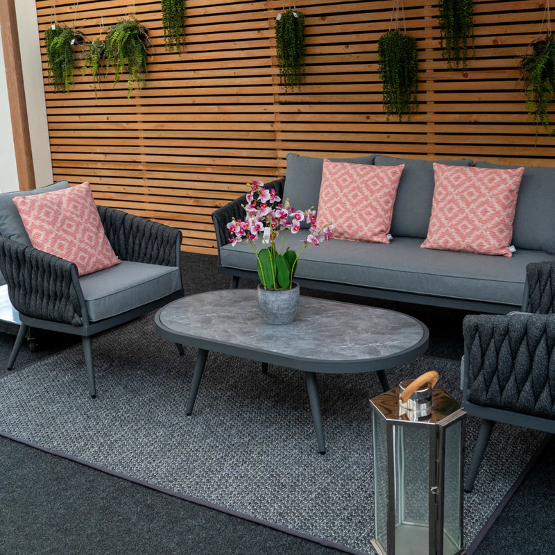 Chelsea Outdoor Sofa Set with Coffee Table | Grey | Seats 5 Grace Bay