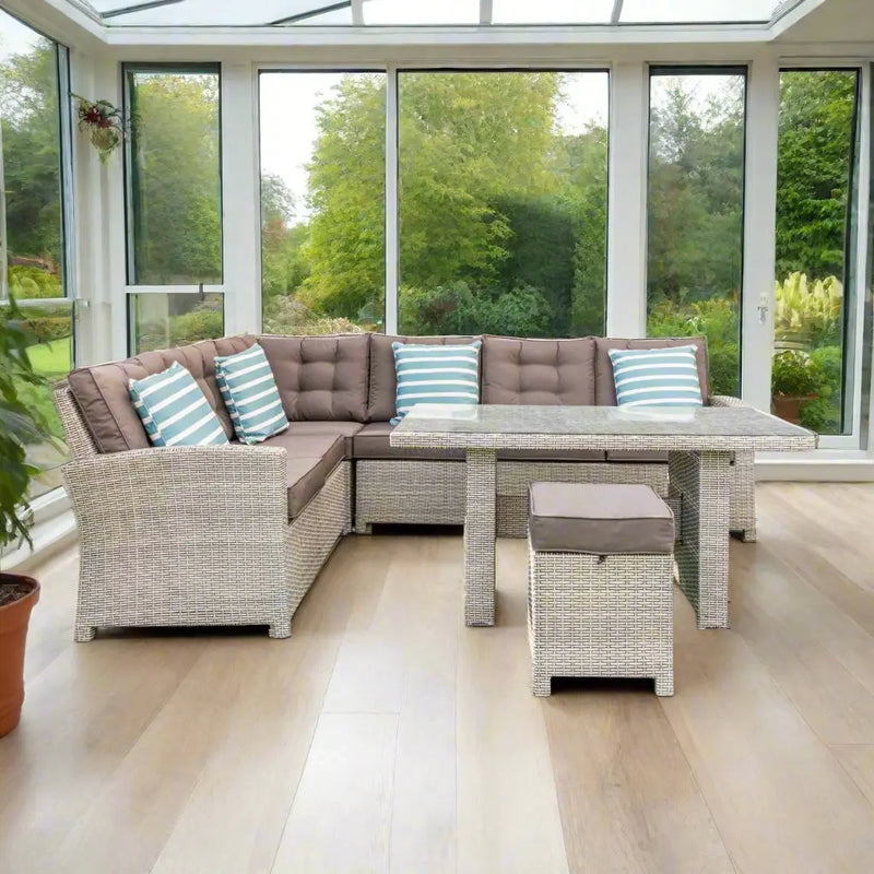 Grace Bay Corner Casual Lounging Dining Corner Set Grace Bay