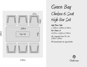 Chelsea Outdoor 6 Seat High Bar Set With Fire Pit Table | Grey Grace Bay