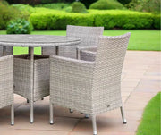 Grace Bay 4 Seat Round Flat Weave Garden Dining Set Grace Bay
