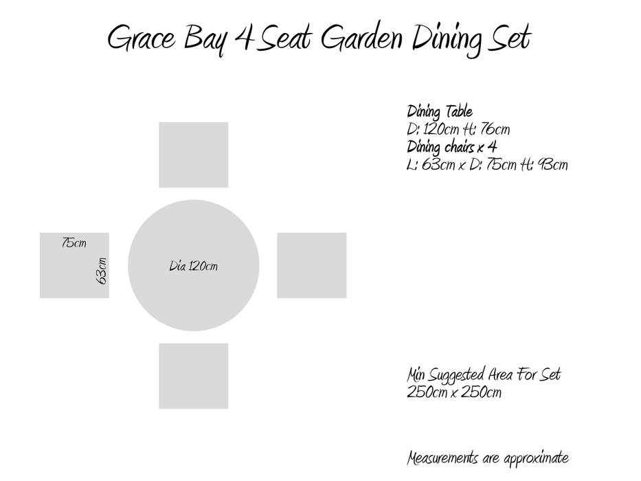 Grace Bay 4 Seat Round Garden Dining Set