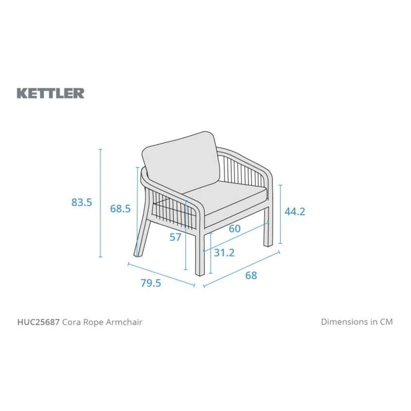 Kettler Cora Rope Lounge Armchairs | Pair Kettler