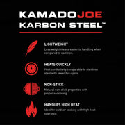 Kamado Joe Karbon Steel Carbon Steel Wok for Classic Joe & Big Joe Grills kamado Joe