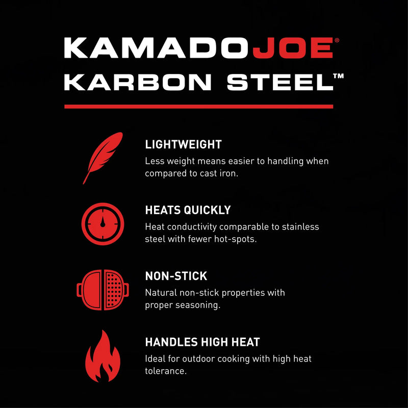 Kamado Joe Karbon Steel Carbon Steel Wok for Classic Joe & Big Joe Grills kamado Joe