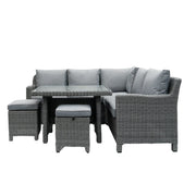 Kensington Compact Outdoor Corner Sofa Dining & Lounging Set  | Wicker | Seats 6 Grace Bay