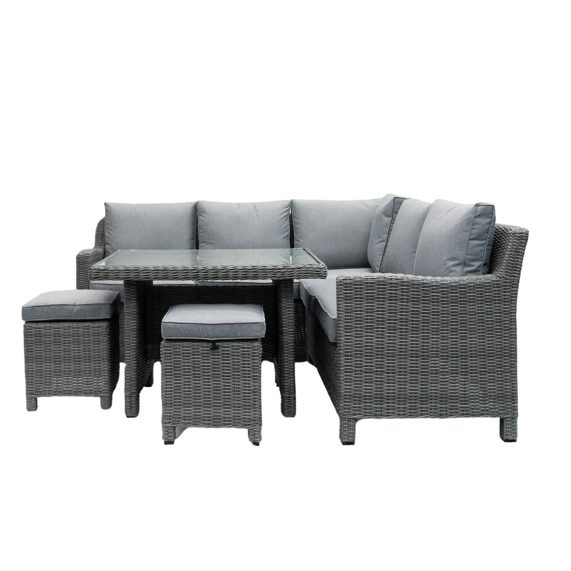 Kensington Compact Outdoor Corner Sofa Dining & Lounging Set  | Wicker | Seats 6 Grace Bay