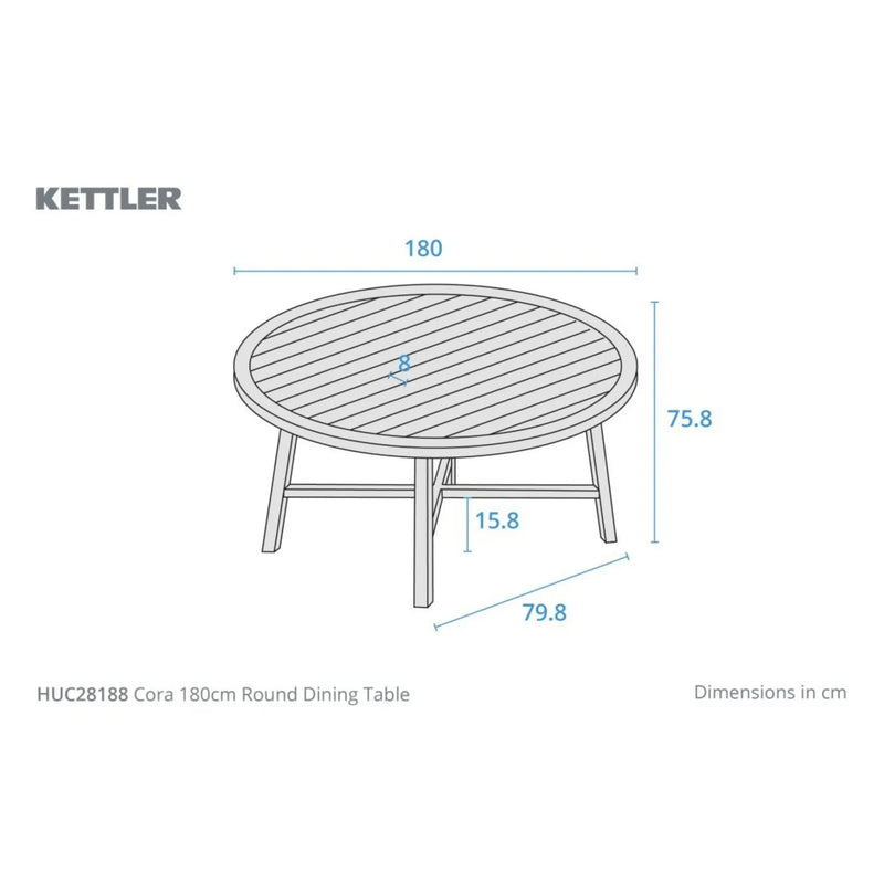 Kettler Cora 8 Seat Round Dining Set Kettler