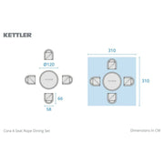 Kettler Cora 4 Seat Dining Set Kettler