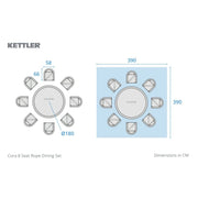 Kettler Cora 8 Seat Round Dining Set Kettler