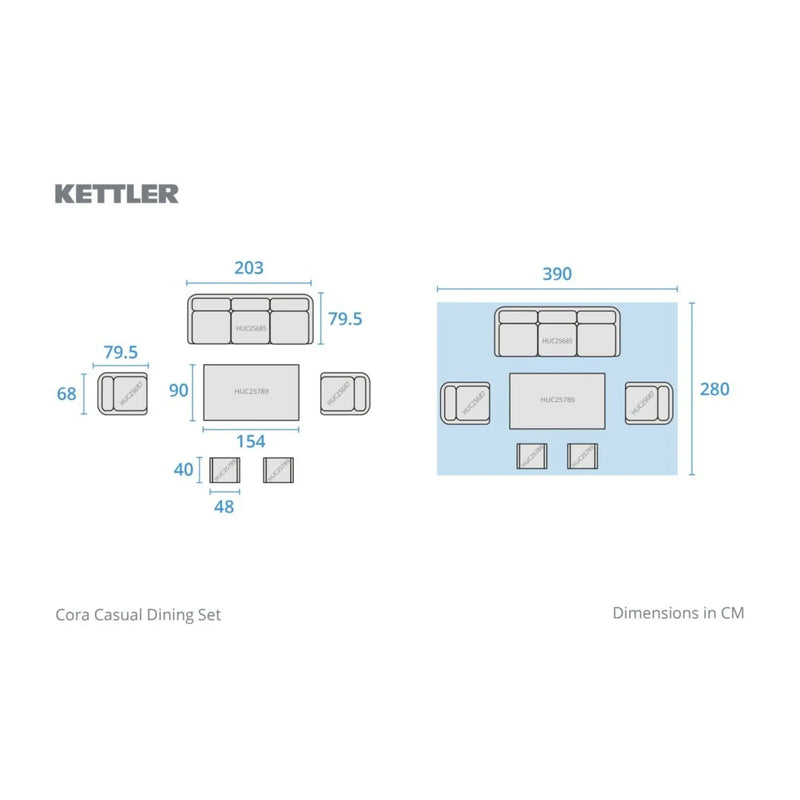 Kettler Cora Rope Casual Dining Set Kettler